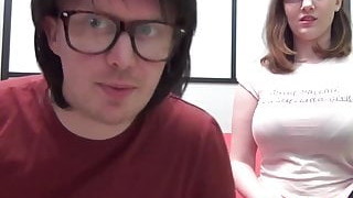 Nerdy Chick With Huge Natural Tits Jessica Lo Sucks Dick POV