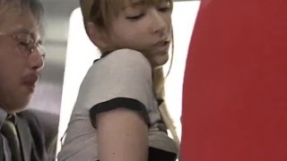Japanese Blonde Girl Molested By Old Man In Bus Eng Sub