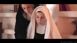 Two Sinful Mature Nuns Are Licking And Munching Each Others Pussies