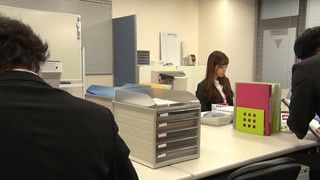 Horny Chick Anri Hoshizaki Masturbates On A Big Office Desk