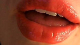 Closeup Dirty Talk Red Lips
