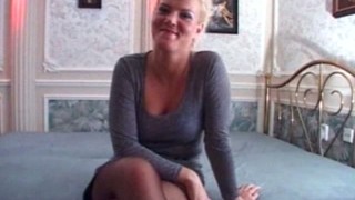 An Amateur Girl In Stockings Gets Fucked In A Missionary Pose