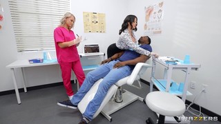 ３Ｐ, デカチン, フェラチオ, ブルネット, 熟女