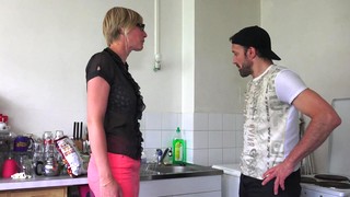 Blond, Schwanz blasen, Paar, Mit der hand, Strümpfe