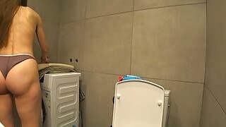 Cheating.Guy Fucks My Wife In The Bathroom When I'm At Work.Real Home Video