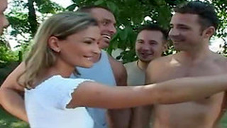 Cute Blonde Wants To Enjoy A Hot Gangbang Game With Randy Hunks