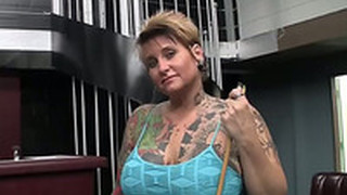 Fucking A Tattooed Blonde Milf's Ass And Pierced Cunt