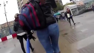 Chick With Tight Jeans Pants Candid Ass
