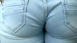 Jeans Wedgie In Cute Girl's Ass Crack