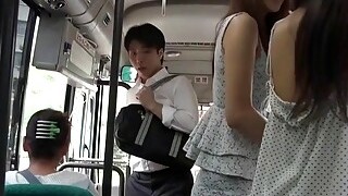 Horny Asian Babe Pounding On The Bus - Asian