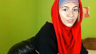 Muslimgirl In Lovely Leather Skirt