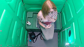 Porta Gloryhole Hot Redhead Sucking Dick In Public Porta Potty Gloryhole