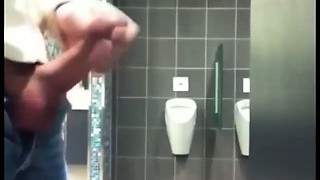 Hung Uncut Cock In Public Toilet
