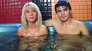 Filthy Russian Slut Gives A Blowjob In Sauna