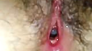 Gaped Hairy Pussy Fucked And Cummed Inside