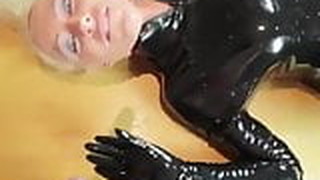 Blonde Latex Bitch Used By Many Men