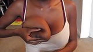 Ebony Woman Pumps Milk From Her Big Areola