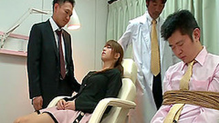 Group Of Men Fuck An Asian Wife Hardcore In Front Of Her Husband