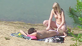 Amatrices, Plage, Couple, Public, Voyeur